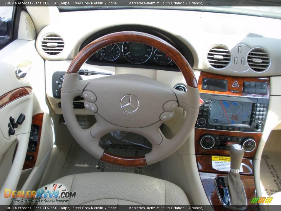 2009 Mercedes-Benz CLK 550 Coupe Steel Grey Metallic / Stone Photo #18