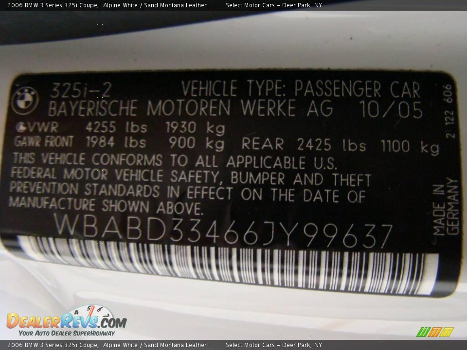2006 BMW 3 Series 325i Coupe Alpine White / Sand Montana Leather Photo #16