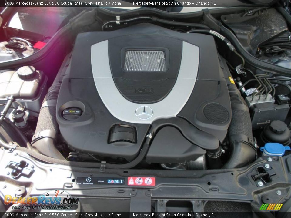 2009 Mercedes-Benz CLK 550 Coupe Steel Grey Metallic / Stone Photo #24
