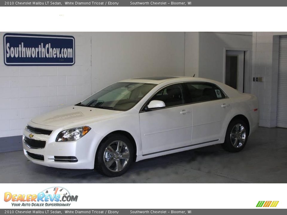2010 Chevrolet Malibu LT Sedan White Diamond Tricoat / Ebony Photo #1