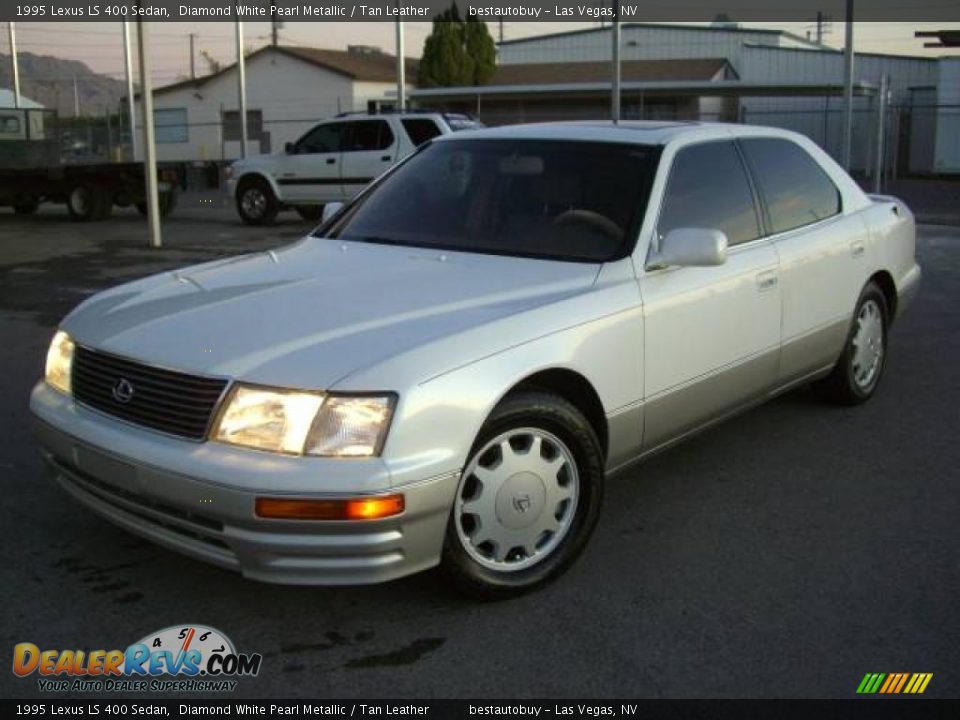 1995 Lexus LS 400 Sedan Diamond White Pearl Metallic / Tan Leather Photo #2