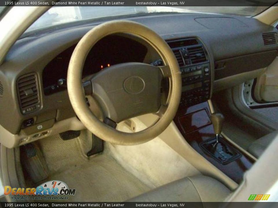 1995 Lexus LS 400 Sedan Diamond White Pearl Metallic / Tan Leather Photo #28