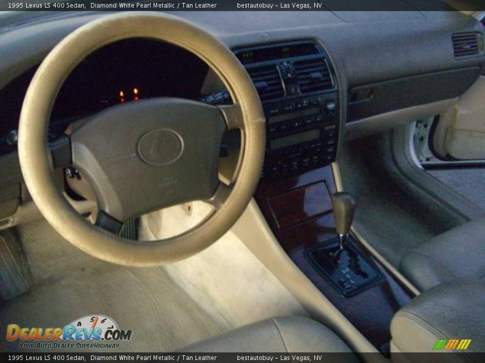 1995 Lexus LS 400 Sedan Diamond White Pearl Metallic / Tan Leather Photo #31