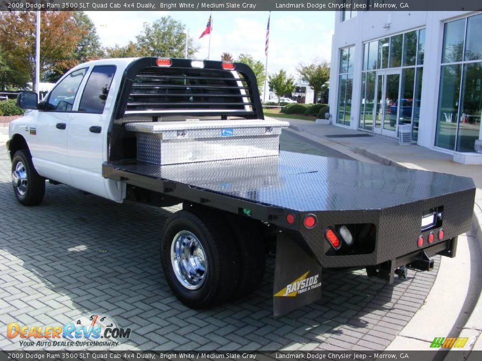2009 Dodge Ram 3500 SLT Quad Cab 4x4 Dually Bright White / Medium Slate Gray Photo #3