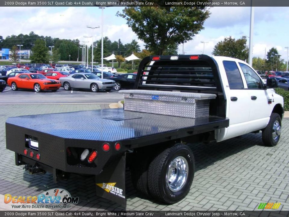 2009 Dodge Ram 3500 SLT Quad Cab 4x4 Dually Bright White / Medium Slate Gray Photo #5