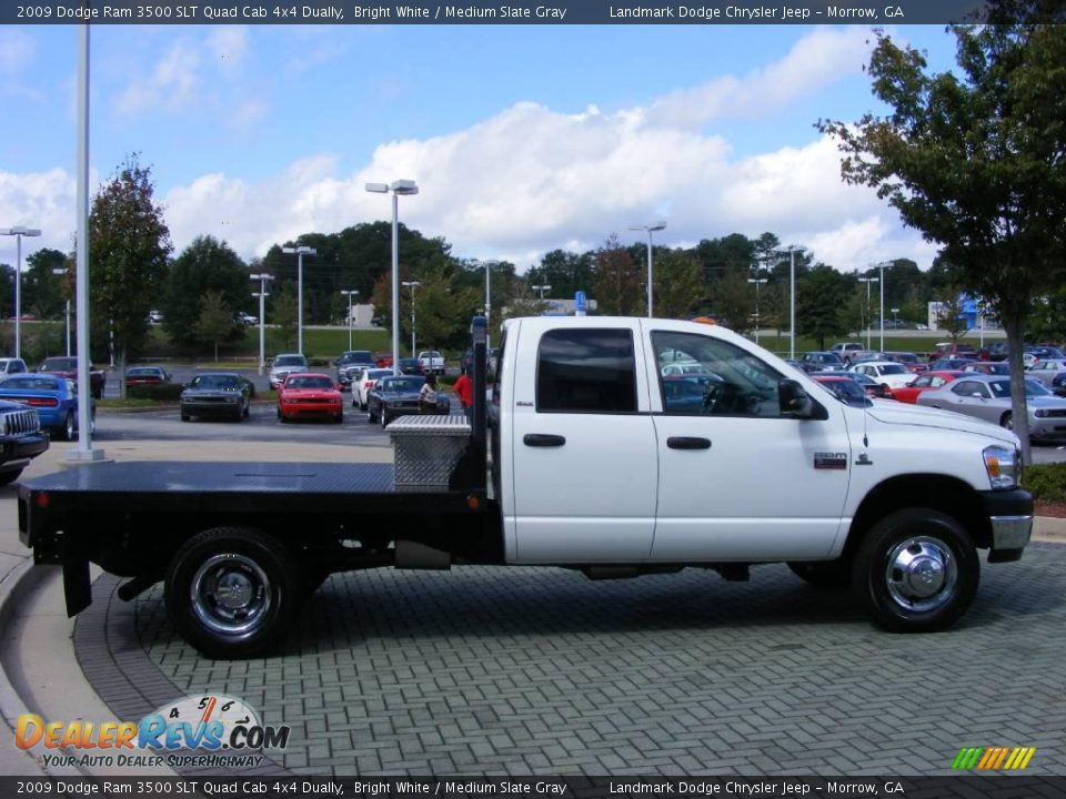 2009 Dodge Ram 3500 SLT Quad Cab 4x4 Dually Bright White / Medium Slate Gray Photo #6