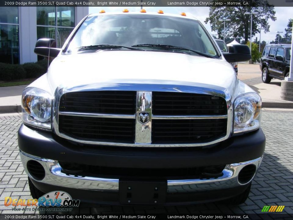 2009 Dodge Ram 3500 SLT Quad Cab 4x4 Dually Bright White / Medium Slate Gray Photo #8
