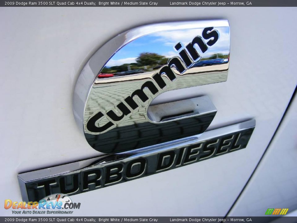 2009 Dodge Ram 3500 SLT Quad Cab 4x4 Dually Bright White / Medium Slate Gray Photo #11