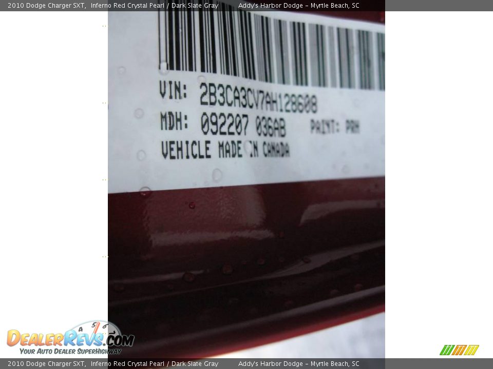 2010 Dodge Charger SXT Inferno Red Crystal Pearl / Dark Slate Gray Photo #26