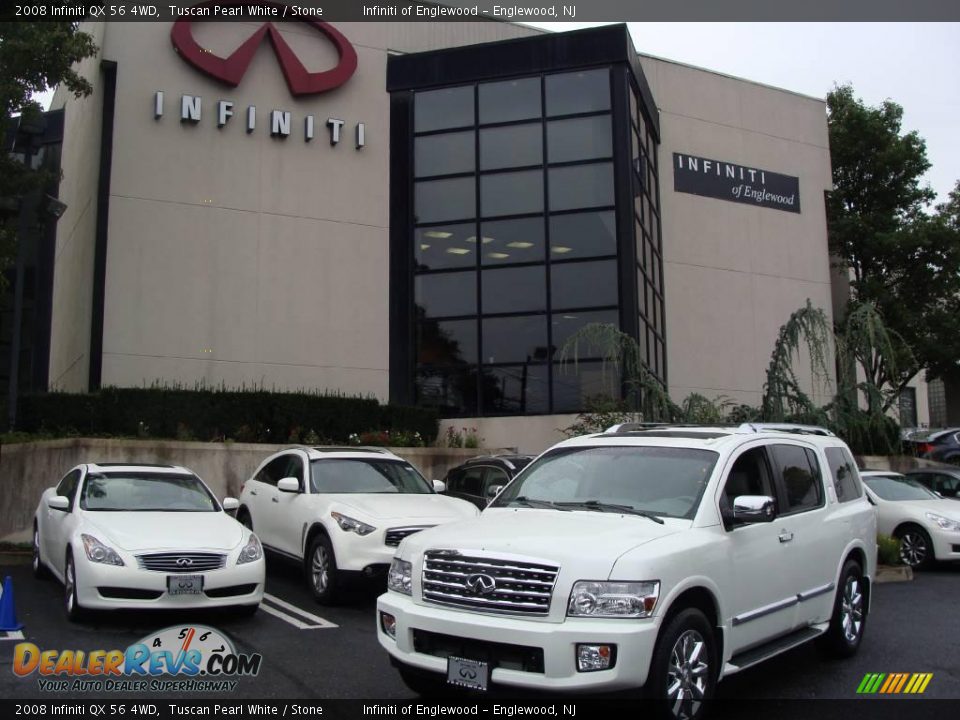 2008 Infiniti QX 56 4WD Tuscan Pearl White / Stone Photo #1