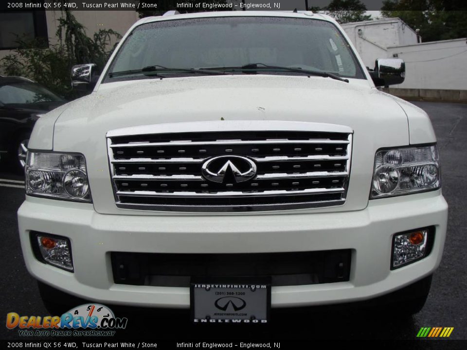 2008 Infiniti QX 56 4WD Tuscan Pearl White / Stone Photo #2