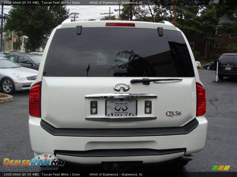 2008 Infiniti QX 56 4WD Tuscan Pearl White / Stone Photo #5