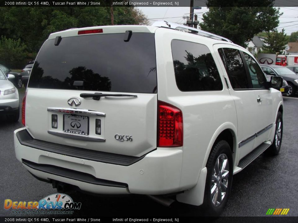 2008 Infiniti QX 56 4WD Tuscan Pearl White / Stone Photo #6