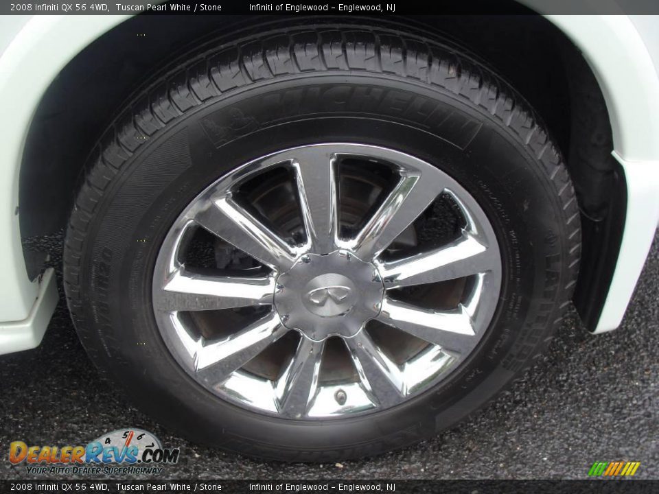 2008 Infiniti QX 56 4WD Tuscan Pearl White / Stone Photo #8
