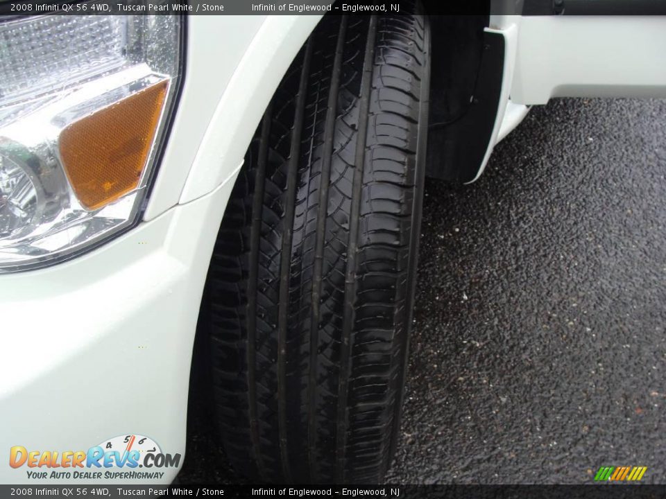 2008 Infiniti QX 56 4WD Tuscan Pearl White / Stone Photo #9