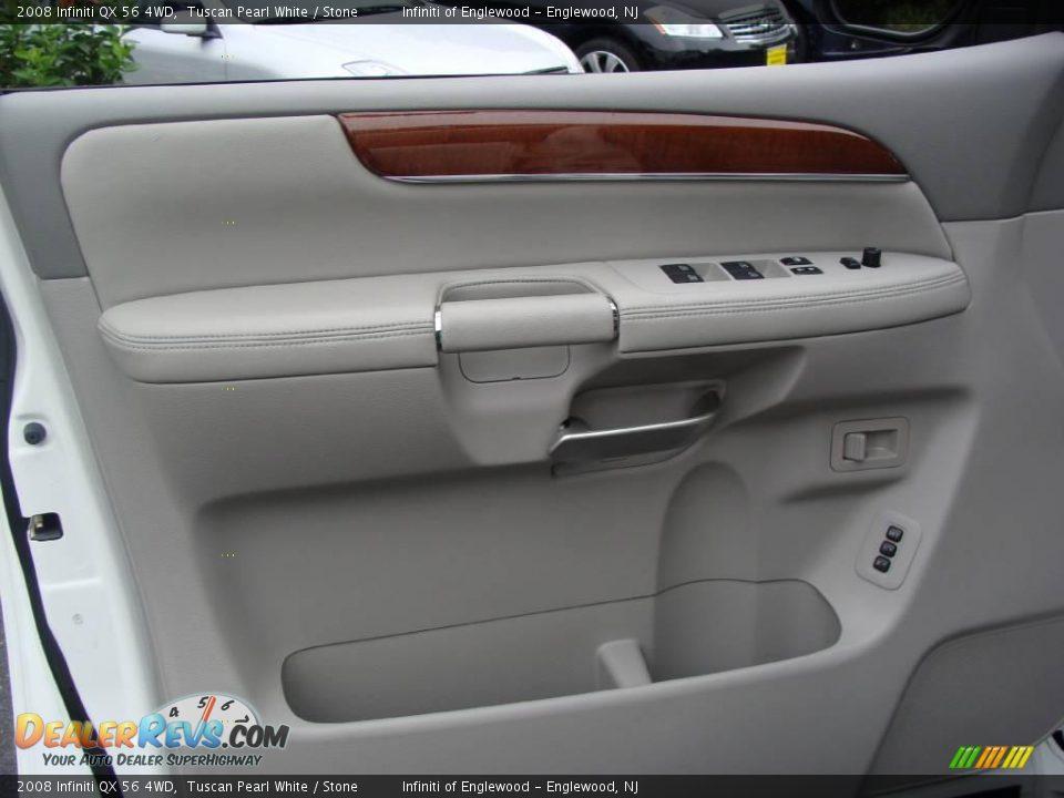 2008 Infiniti QX 56 4WD Tuscan Pearl White / Stone Photo #10