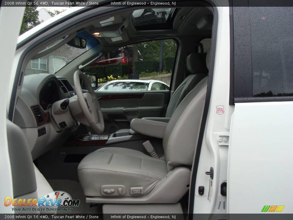 2008 Infiniti QX 56 4WD Tuscan Pearl White / Stone Photo #12