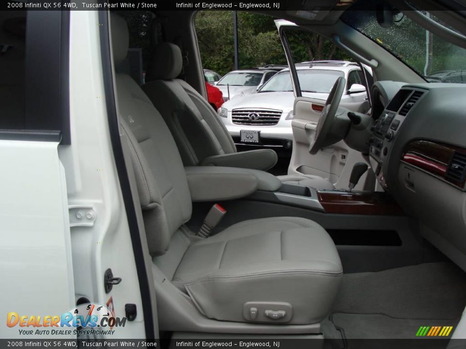 2008 Infiniti QX 56 4WD Tuscan Pearl White / Stone Photo #15