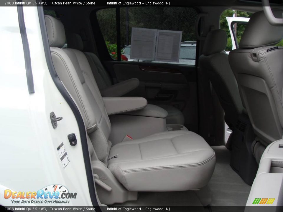 2008 Infiniti QX 56 4WD Tuscan Pearl White / Stone Photo #16