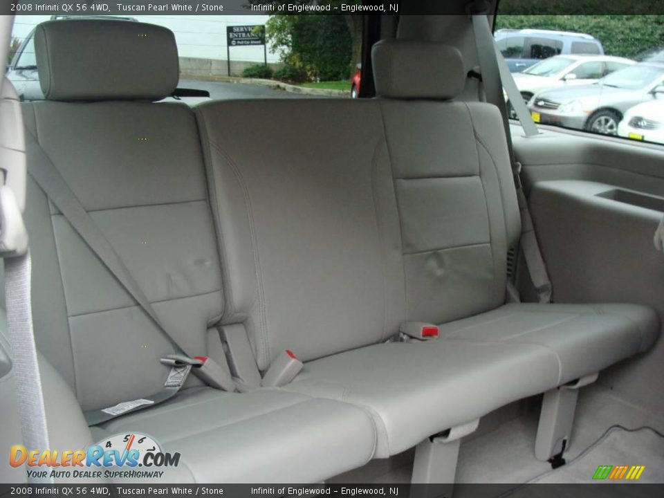 2008 Infiniti QX 56 4WD Tuscan Pearl White / Stone Photo #17