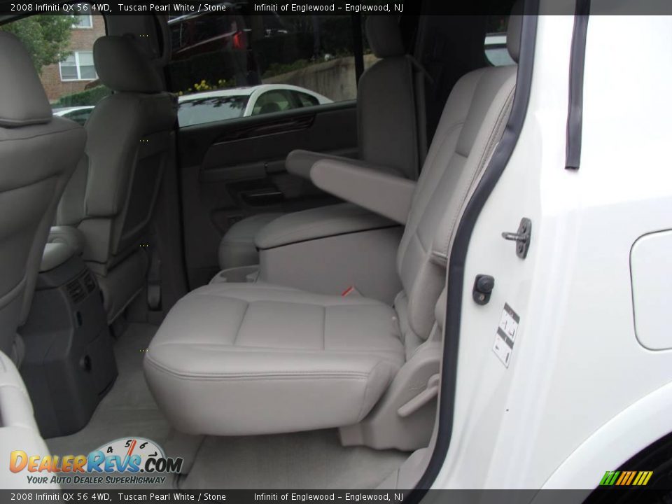 2008 Infiniti QX 56 4WD Tuscan Pearl White / Stone Photo #18