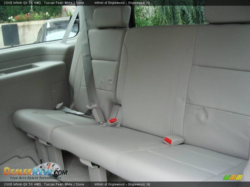 2008 Infiniti QX 56 4WD Tuscan Pearl White / Stone Photo #19