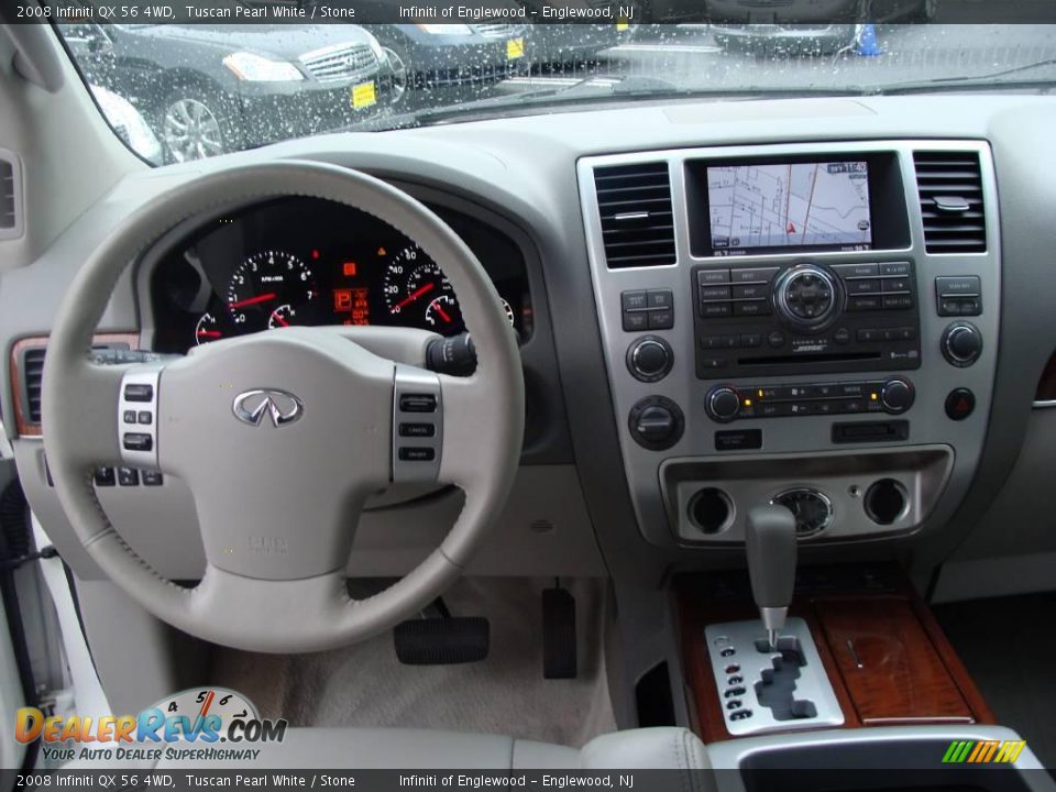 2008 Infiniti QX 56 4WD Tuscan Pearl White / Stone Photo #20