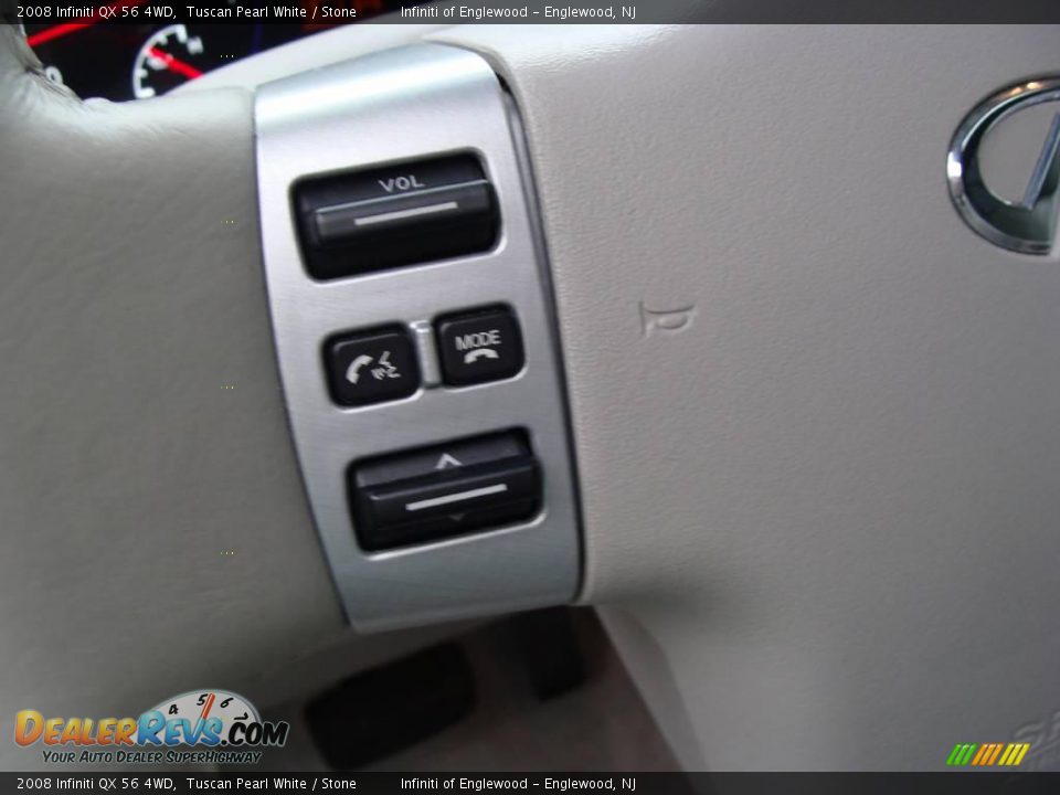 2008 Infiniti QX 56 4WD Tuscan Pearl White / Stone Photo #26