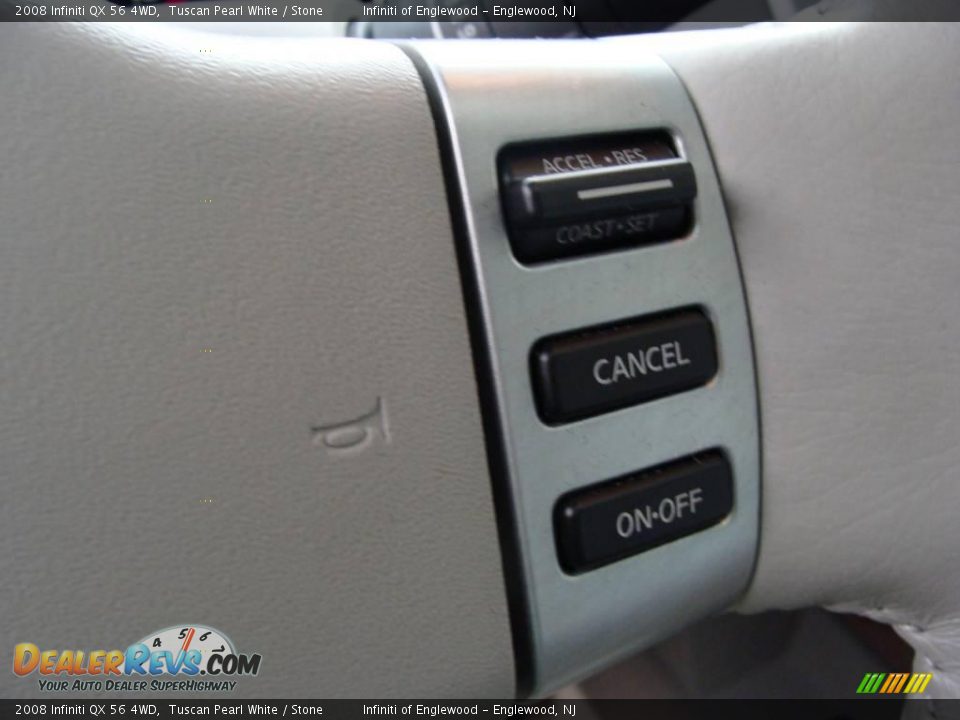 2008 Infiniti QX 56 4WD Tuscan Pearl White / Stone Photo #27