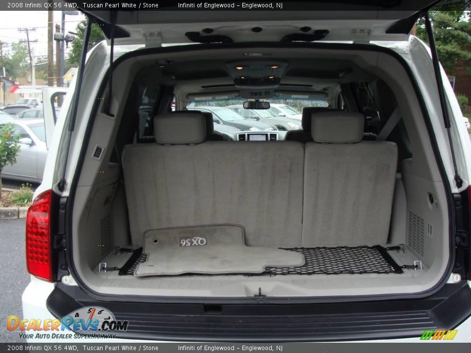 2008 Infiniti QX 56 4WD Tuscan Pearl White / Stone Photo #30