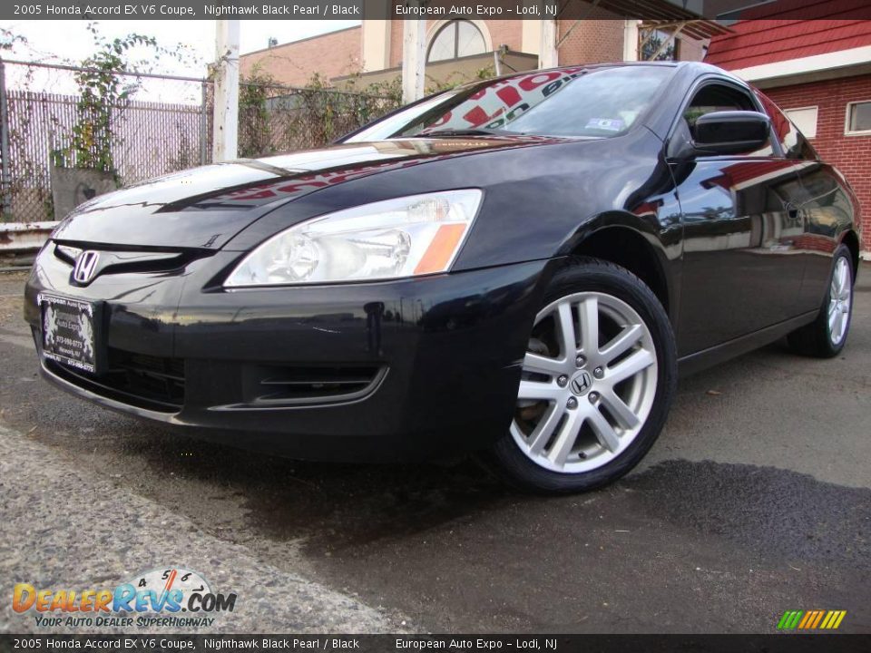 2005 Honda Accord EX V6 Coupe Nighthawk Black Pearl / Black Photo #1
