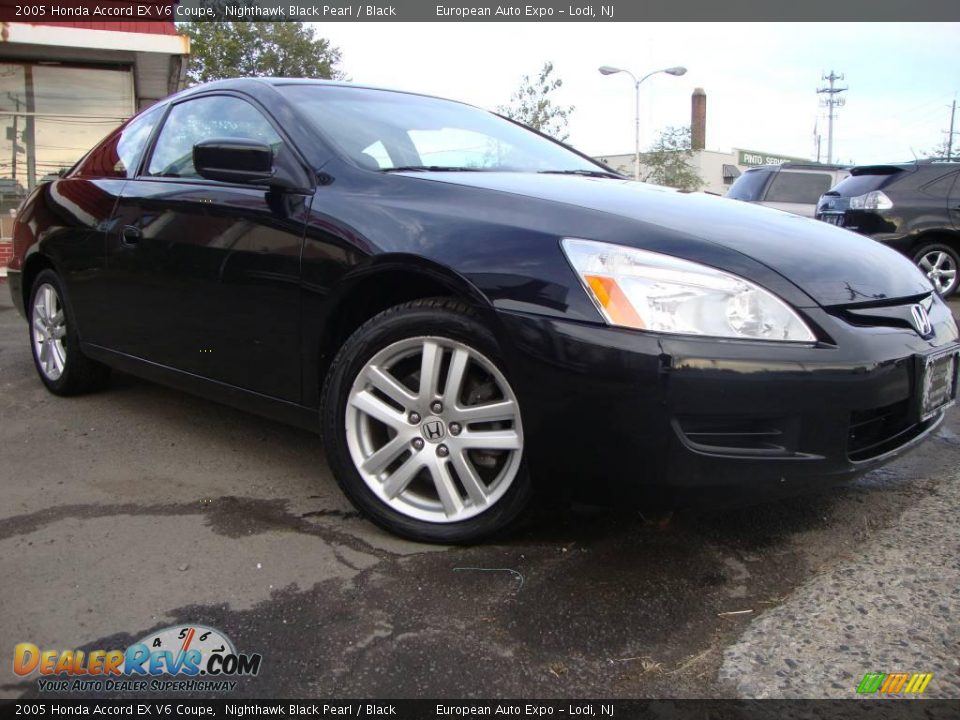 2005 Honda Accord EX V6 Coupe Nighthawk Black Pearl / Black Photo #2