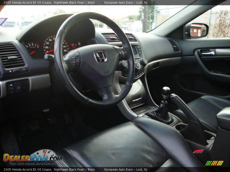 2005 Honda Accord EX V6 Coupe Nighthawk Black Pearl / Black Photo #6
