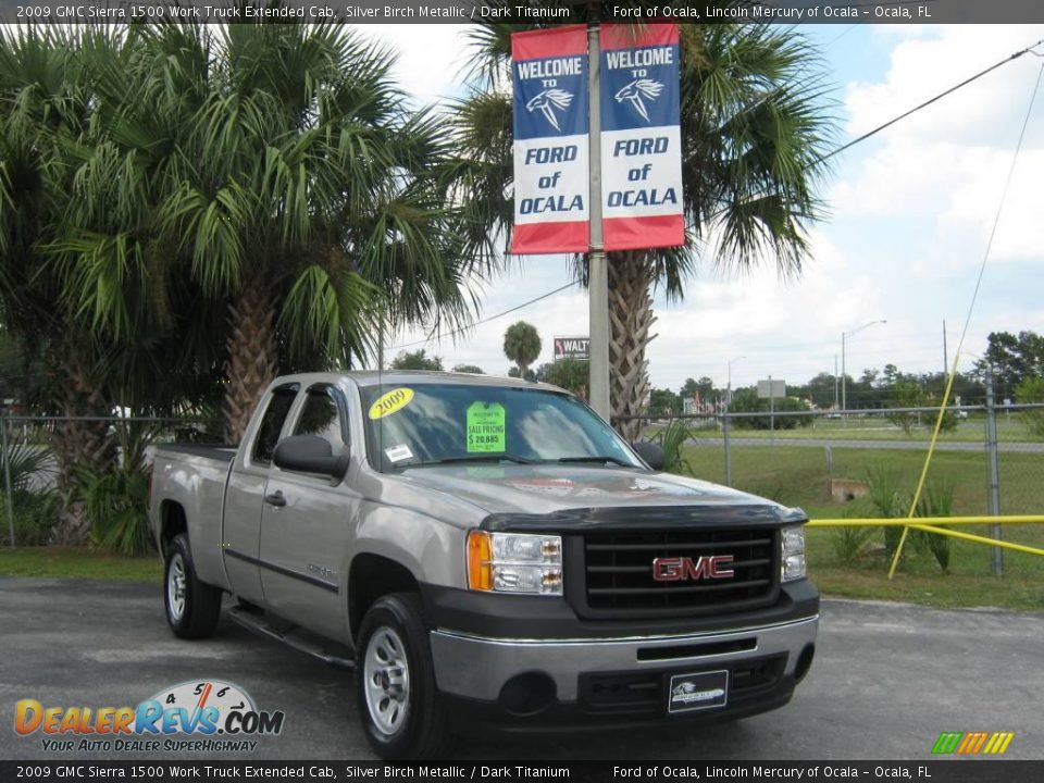2009 GMC Sierra 1500 Work Truck Extended Cab Silver Birch Metallic / Dark Titanium Photo #1