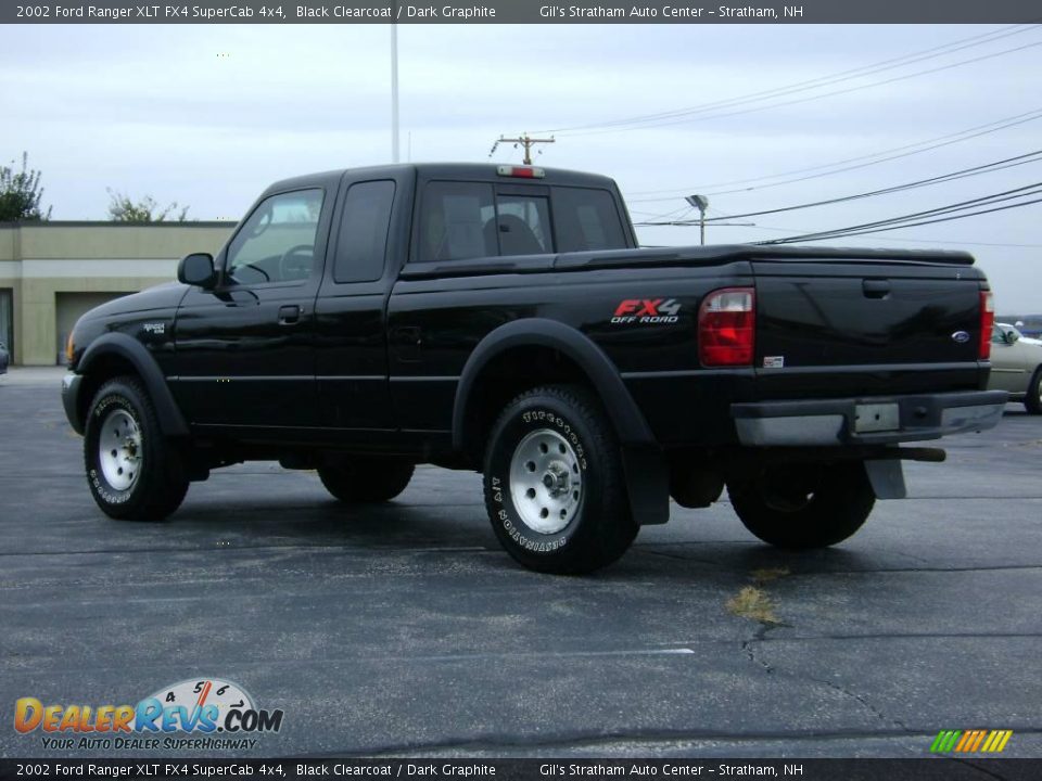 2002 Ford Ranger XLT FX4 SuperCab 4x4 Black Clearcoat / Dark Graphite Photo #5