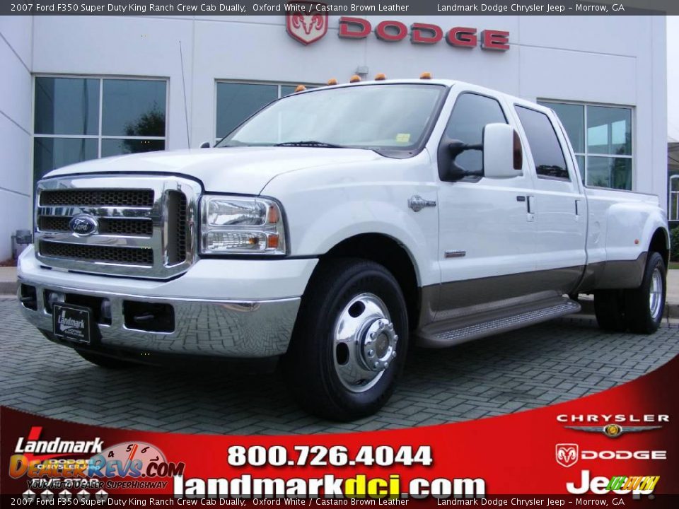 2007 Ford F350 Super Duty King Ranch Crew Cab Dually Oxford White / Castano Brown Leather Photo #1