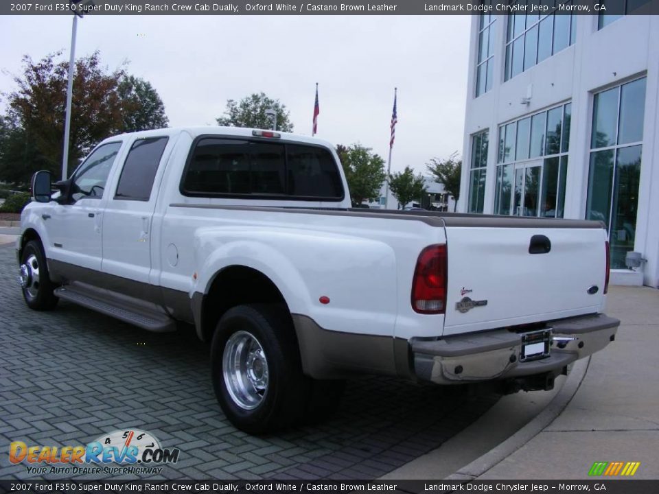 2007 Ford F350 Super Duty King Ranch Crew Cab Dually Oxford White / Castano Brown Leather Photo #3