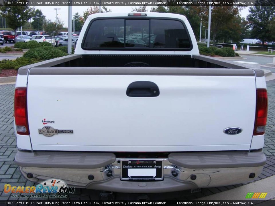 2007 Ford F350 Super Duty King Ranch Crew Cab Dually Oxford White / Castano Brown Leather Photo #4