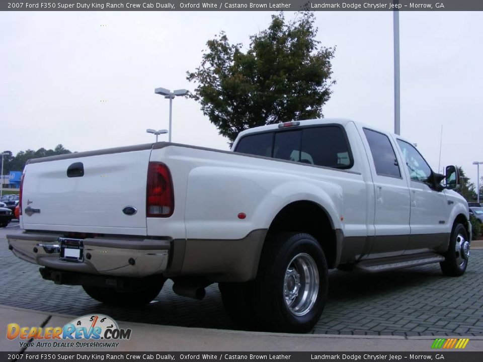 2007 Ford F350 Super Duty King Ranch Crew Cab Dually Oxford White / Castano Brown Leather Photo #5