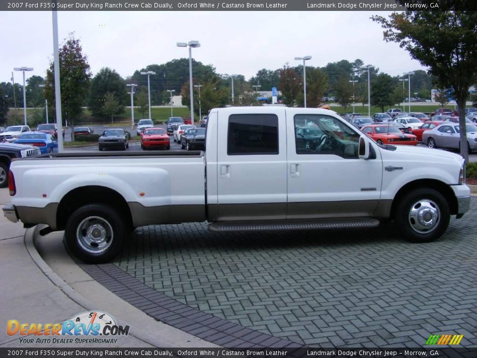 2007 Ford F350 Super Duty King Ranch Crew Cab Dually Oxford White / Castano Brown Leather Photo #6