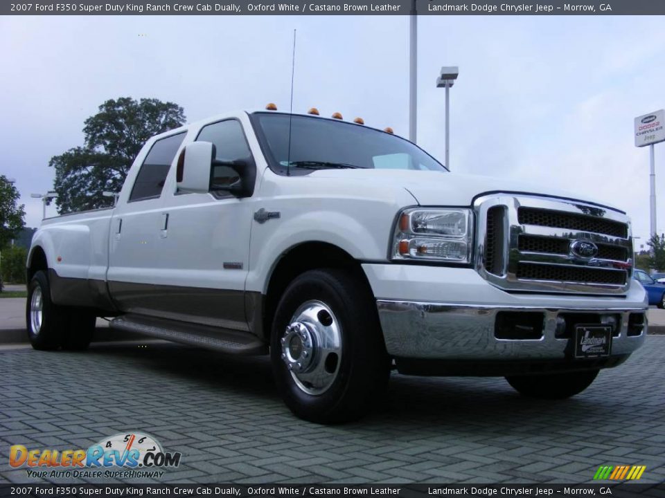 2007 Ford F350 Super Duty King Ranch Crew Cab Dually Oxford White / Castano Brown Leather Photo #7