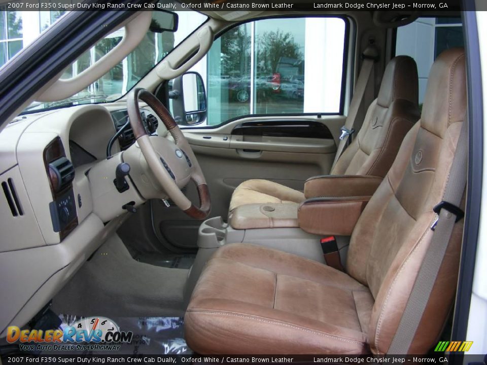 2007 Ford F350 Super Duty King Ranch Crew Cab Dually Oxford White / Castano Brown Leather Photo #14