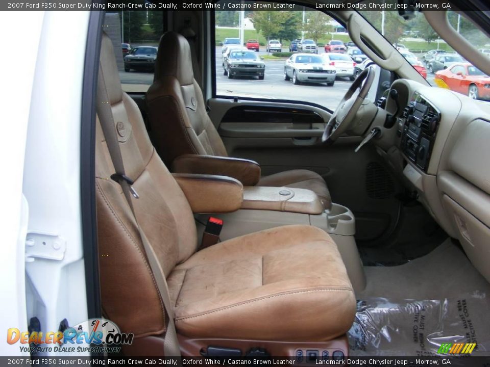 2007 Ford F350 Super Duty King Ranch Crew Cab Dually Oxford White / Castano Brown Leather Photo #22