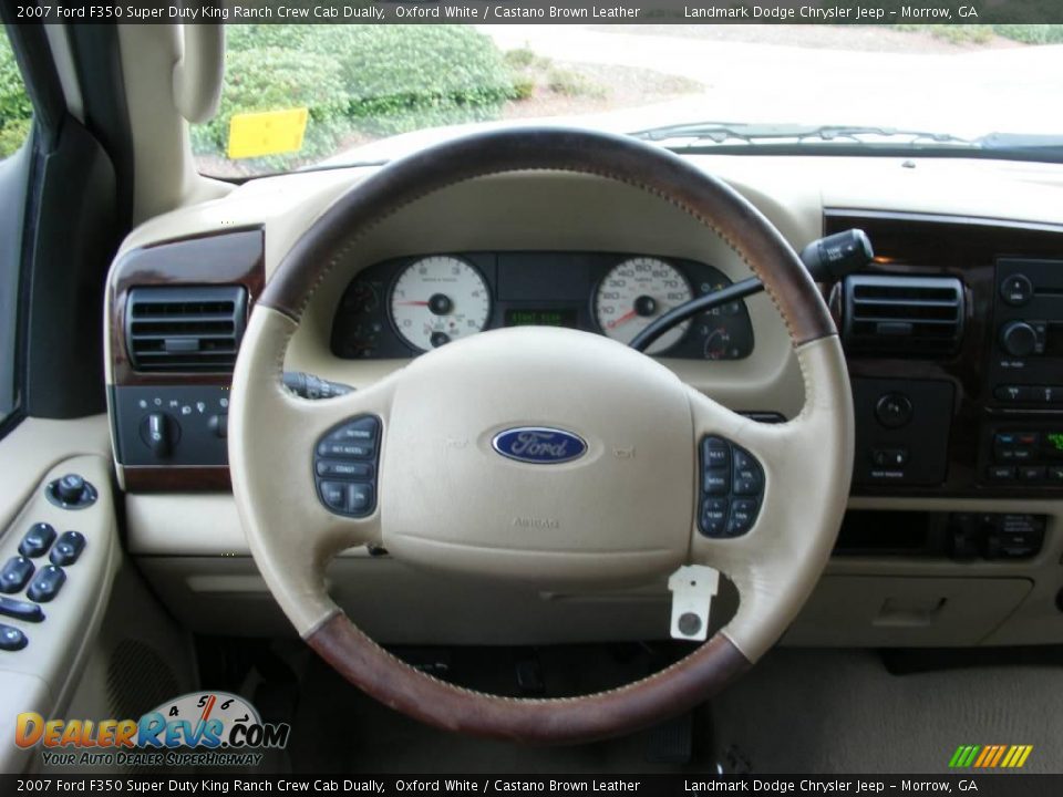 2007 Ford F350 Super Duty King Ranch Crew Cab Dually Oxford White / Castano Brown Leather Photo #26