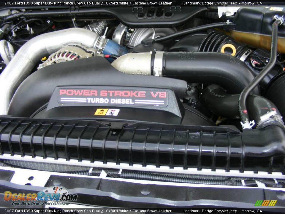 2007 Ford F350 Super Duty King Ranch Crew Cab Dually Oxford White / Castano Brown Leather Photo #32