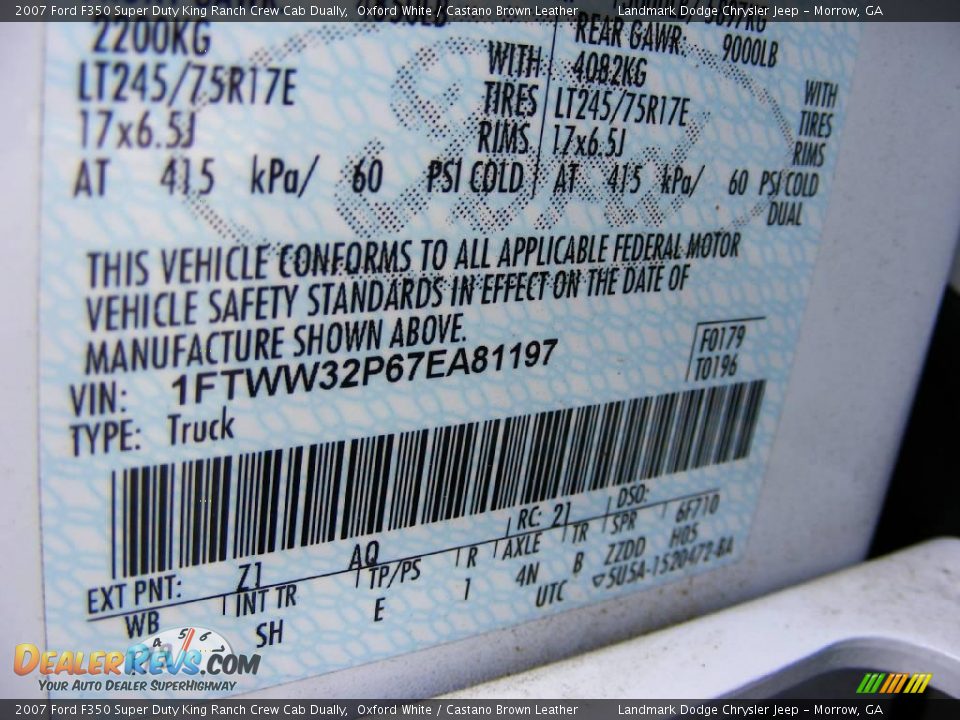 2007 Ford F350 Super Duty King Ranch Crew Cab Dually Oxford White / Castano Brown Leather Photo #34