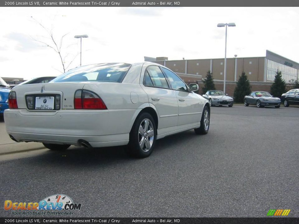 2006 Lincoln LS V8 Ceramic White Pearlescent Tri-Coat / Grey Photo #6