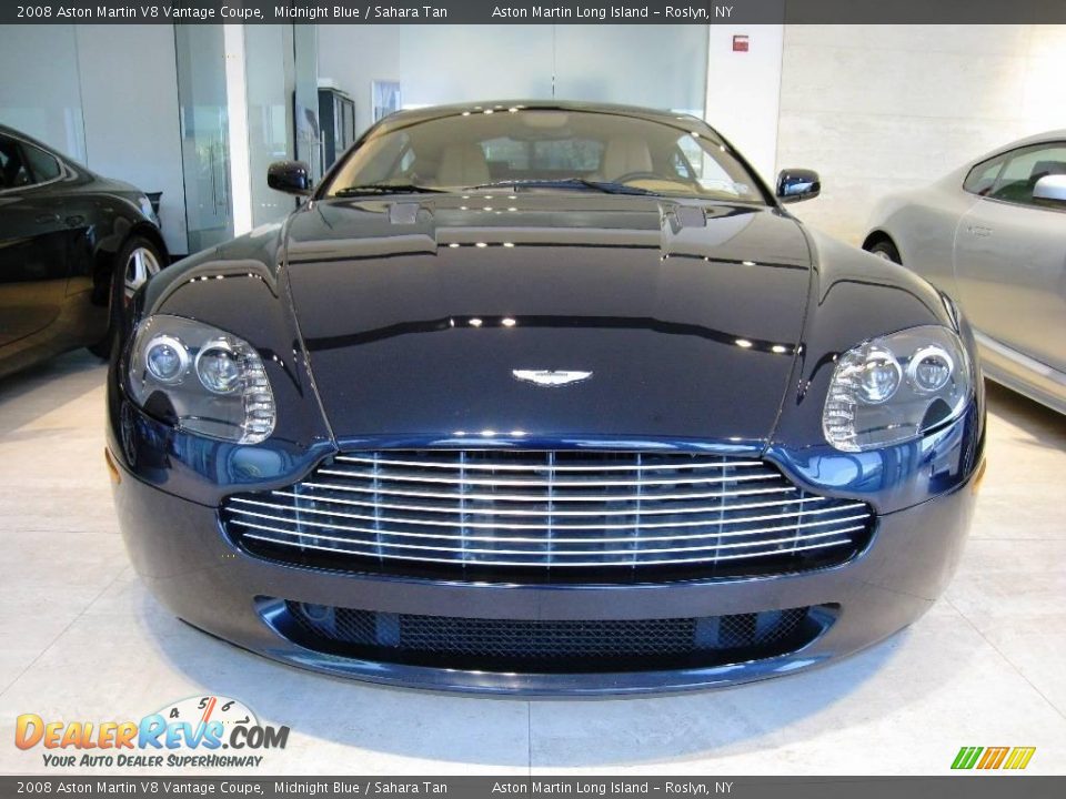 2008 Aston Martin V8 Vantage Coupe Midnight Blue / Sahara Tan Photo #2