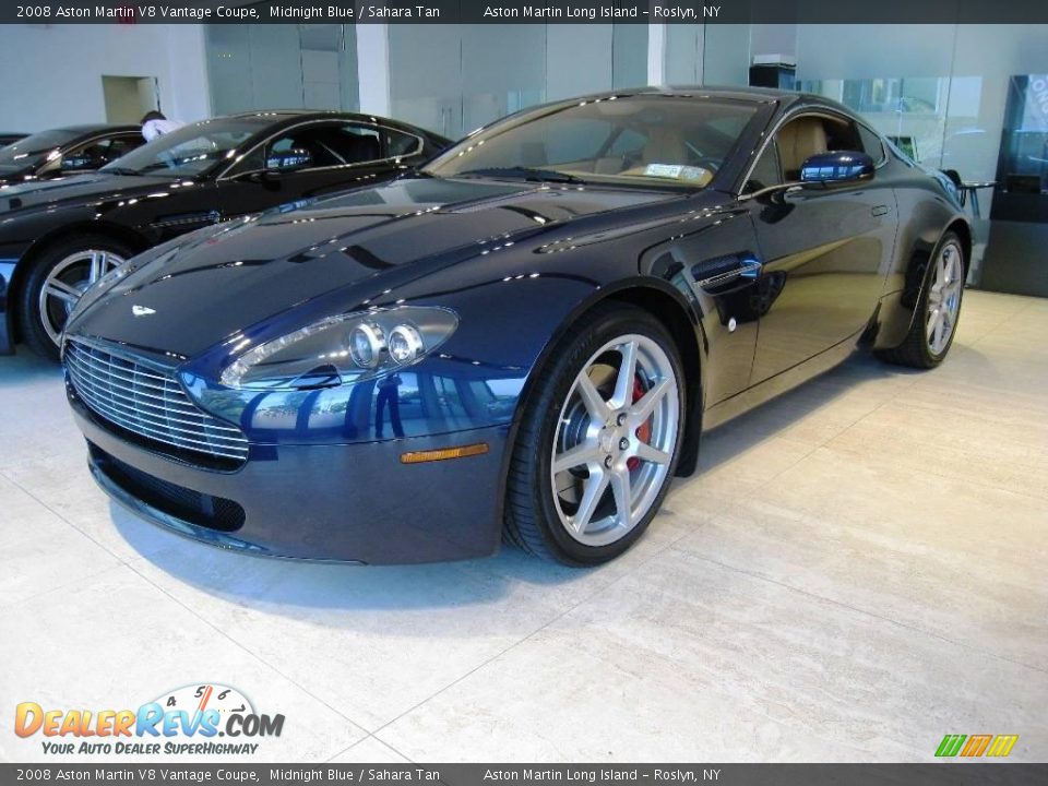 2008 Aston Martin V8 Vantage Coupe Midnight Blue / Sahara Tan Photo #3