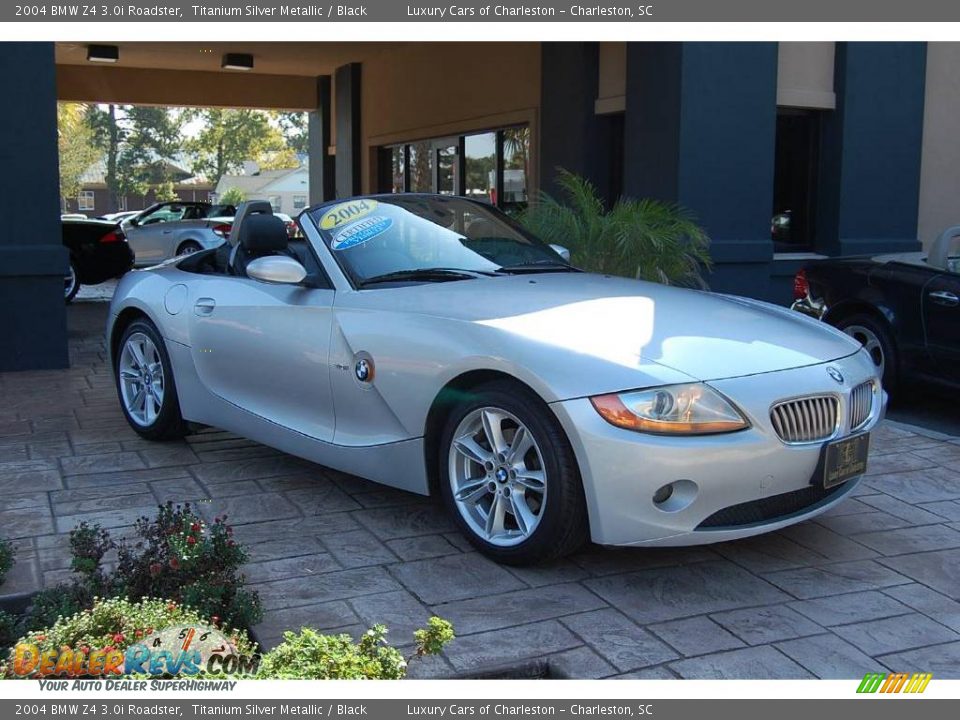 2004 BMW Z4 3.0i Roadster Titanium Silver Metallic / Black Photo #1